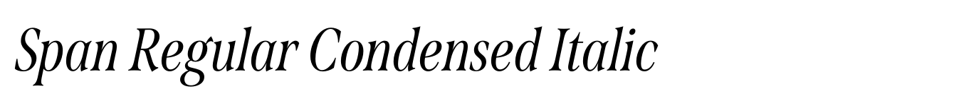 Span Regular Condensed Italic